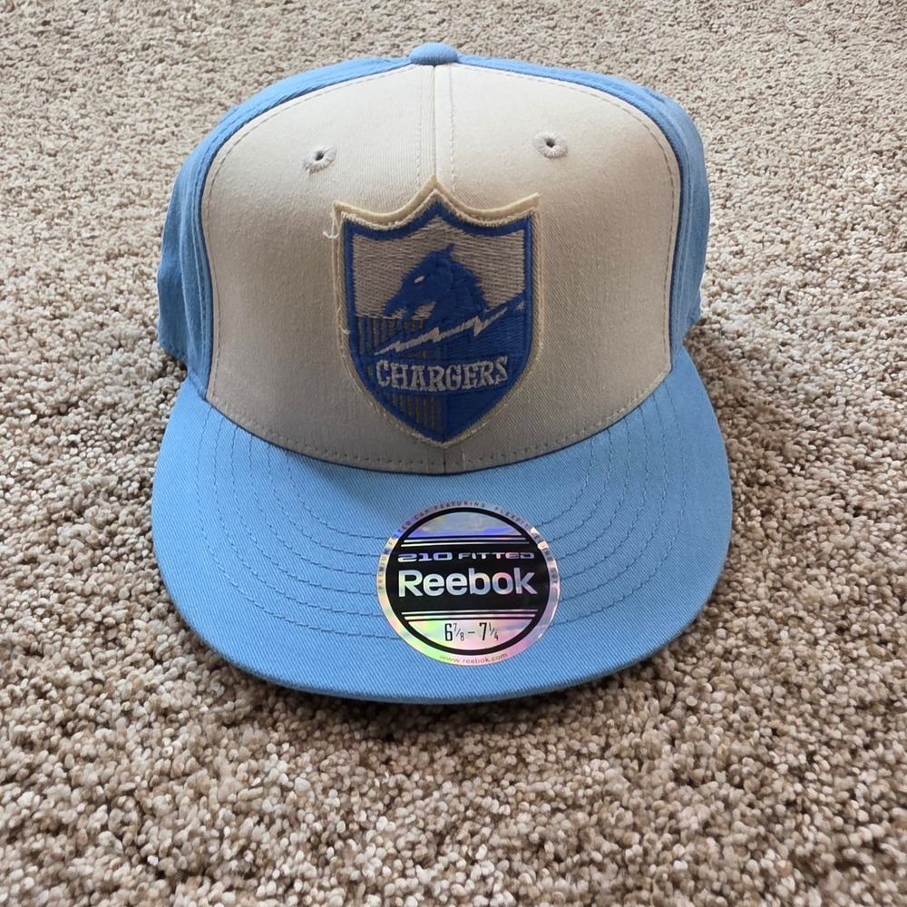 NEW Reebok San Diego Chargers Hat Men S/M Blue Putty Retro Sport NFL Flexfit Cap